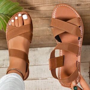 Stretch Strap Open Toe Sandals